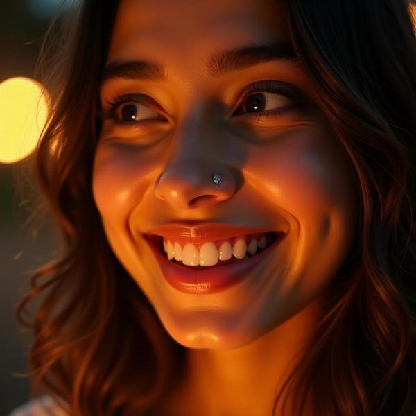 Happy Glowing Face in Hindi