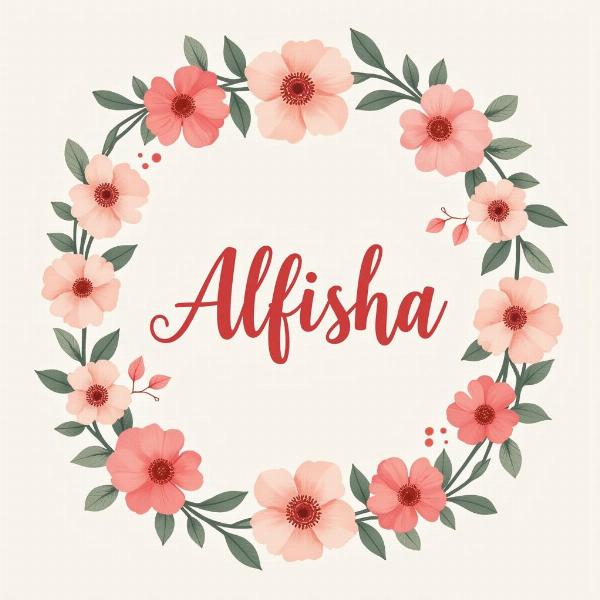 Baby girl card with the name Alfisha