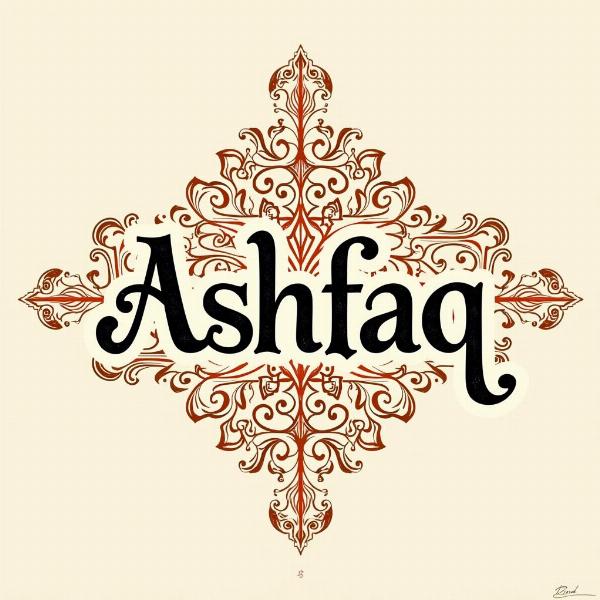 Ashfaq Name Calligraphy