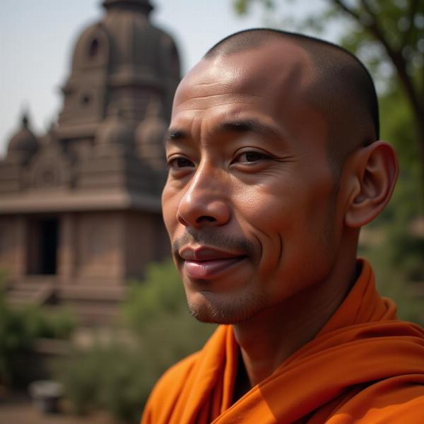 Bald Head of an Indian Monk