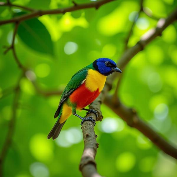 Bird Perching on a Branch