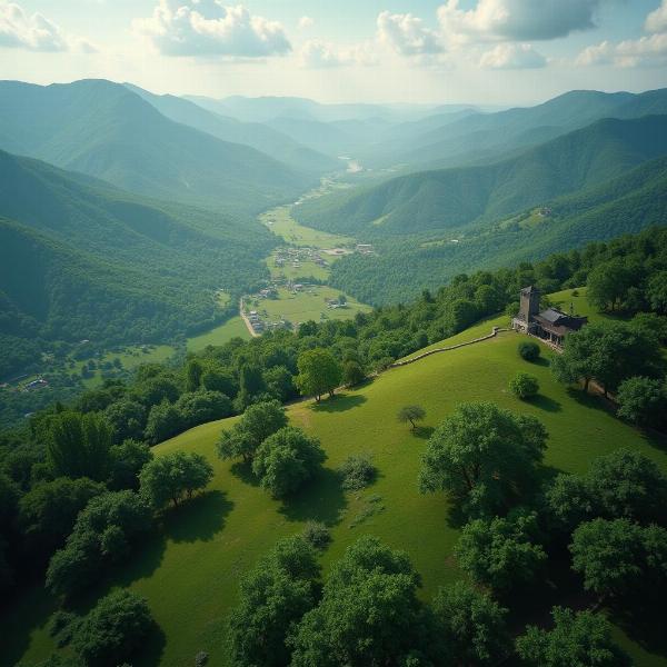 Bird's-eye view of a vast landscape