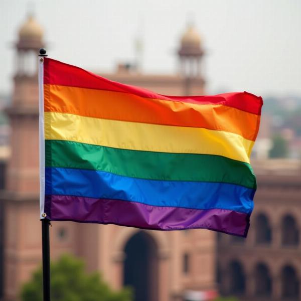 Bisexual flag against Indian backdrop