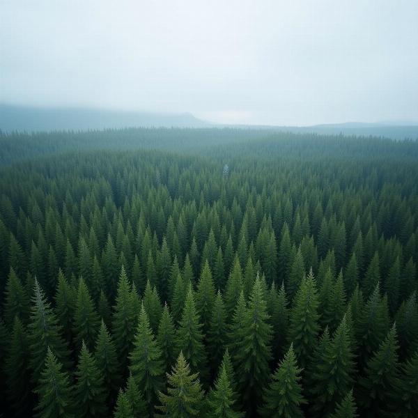 Vast expanse of boreal forest