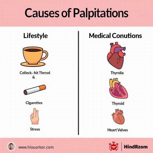 Causes of Palpitations in Hindi