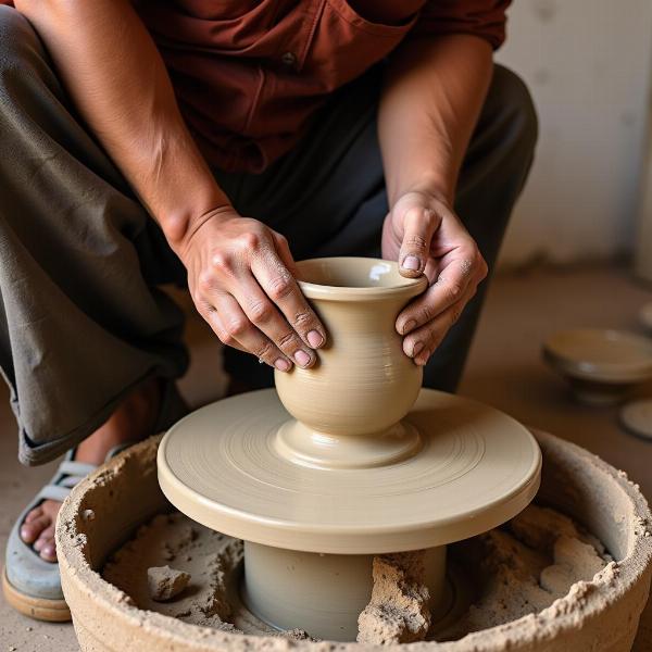 Potter Using a Chak