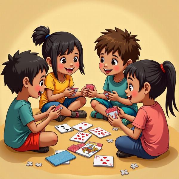 Children Playing Cards