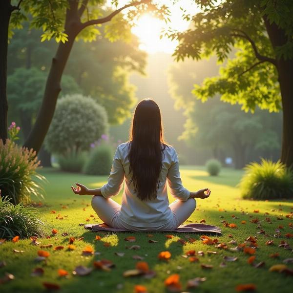 Peaceful Woman Meditating