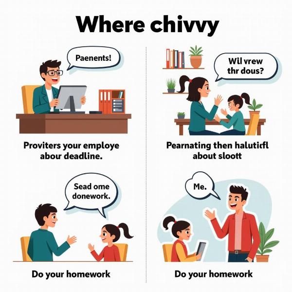 Chivvy Scenarios in Workplace and Family