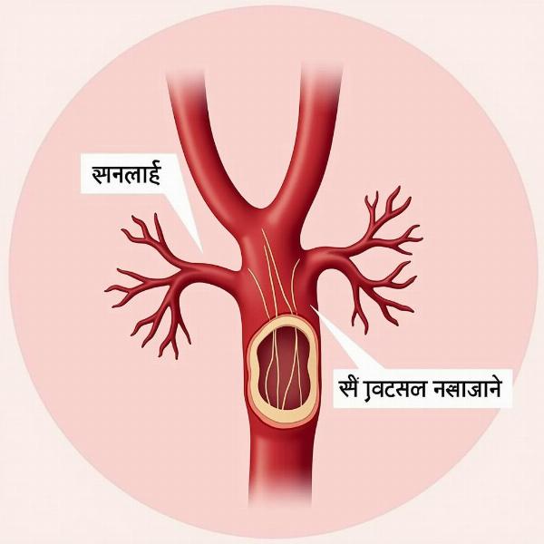 Constricted Blood Vessels in Hindi