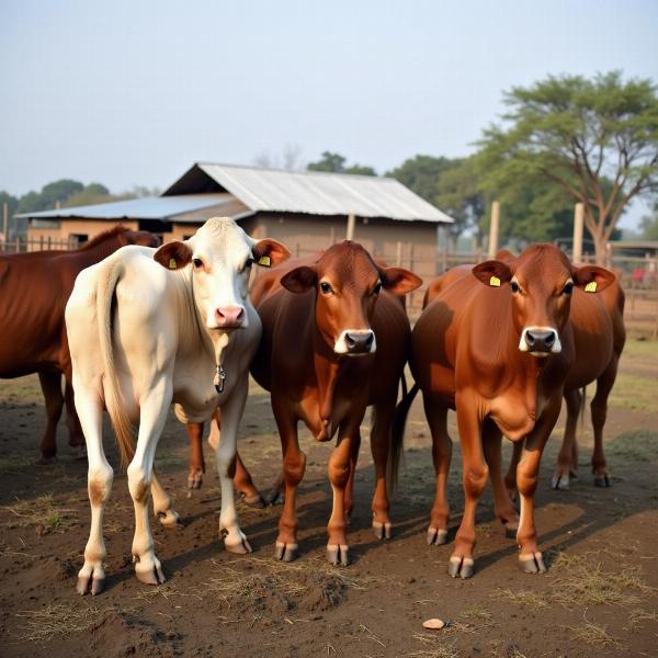 Dairy cows on an Indian farm