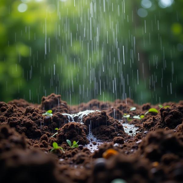 Damp soil after rain