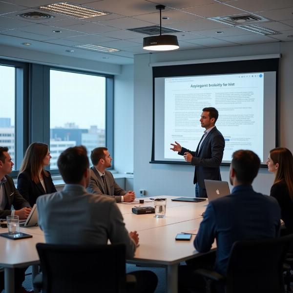 Deputy Manager Presenting in a Conference Room