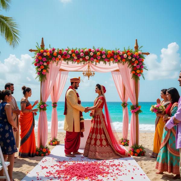 Destination wedding in India on a beach