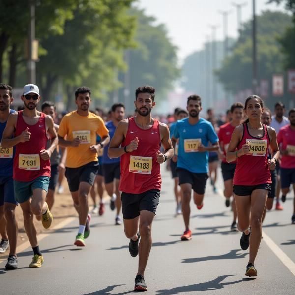 Image of people participating in a marathon in India