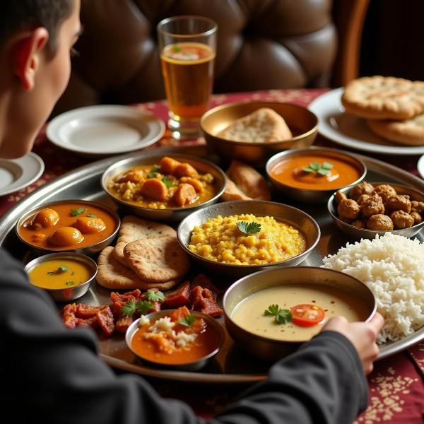 Enjoying a Traditional Indian Meal