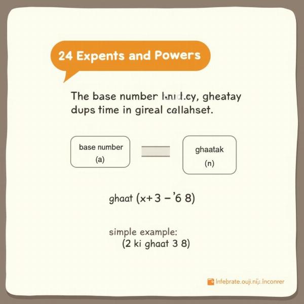 Illustration of exponent and power in Hindi