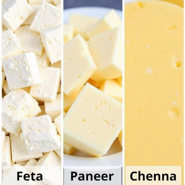 Comparison of Feta, Paneer, and Chenna