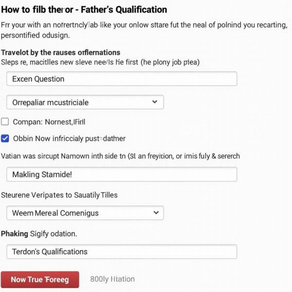 Filling Father Qualification Field