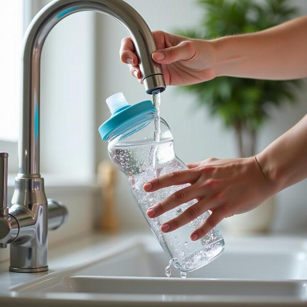 Filling a Water Bottle