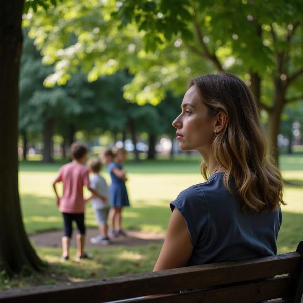 Woman gazing fixedly