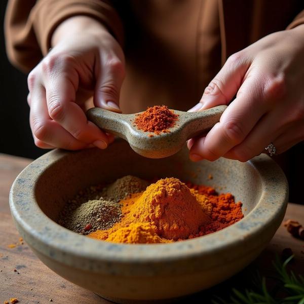 Grinding Spices in an Okhli