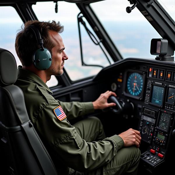 Harrier Pilot in Cockpit