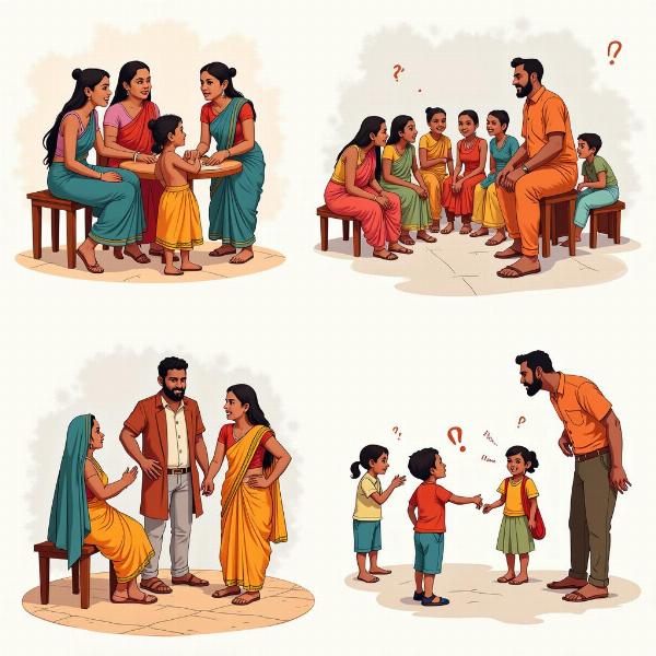 Hindi Chattering Meaning Illustration