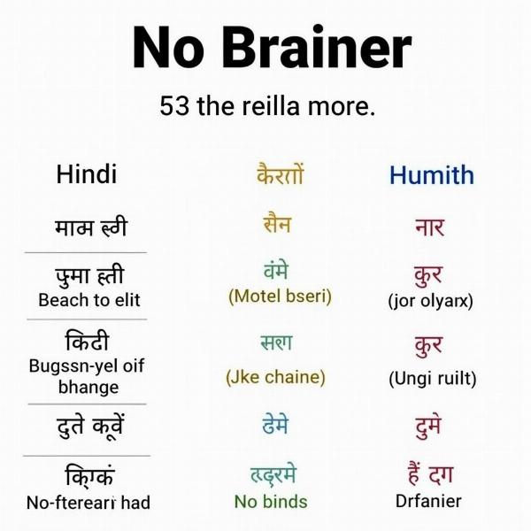 Hindi Translations for No Brainer