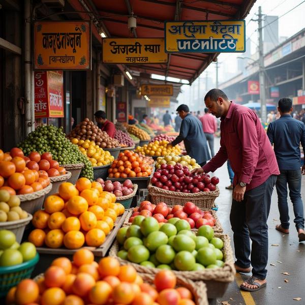 Vibrant Hindi Fruit Market