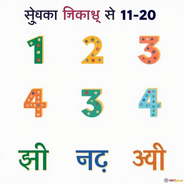 Hindi Numbers 11 to 20