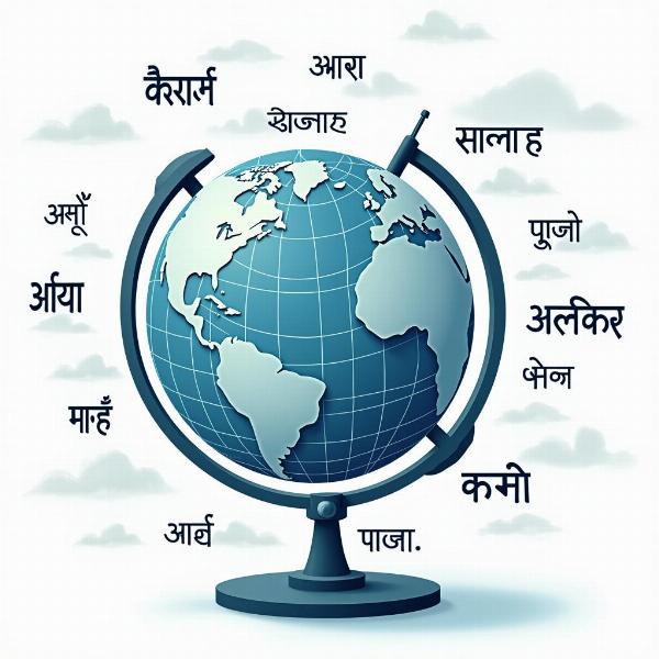 Hindi Translation - Earth Globe Visualization