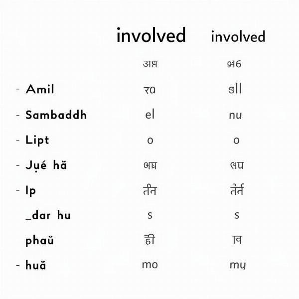 Hindi Translation of Involved