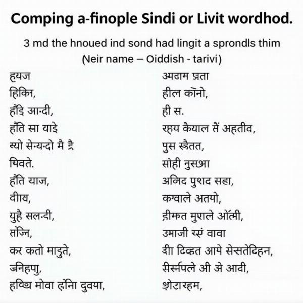 Hindi Words for Kiddish