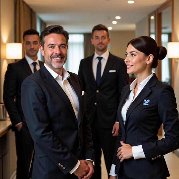 Hotel staff wearing liveries