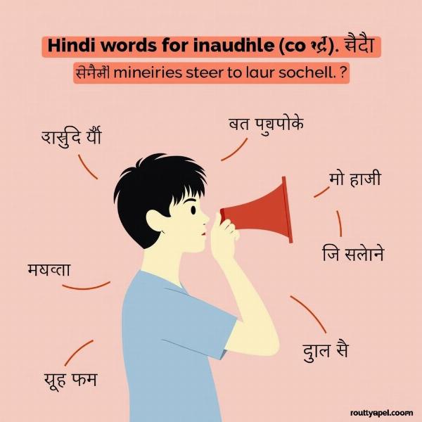 Visual representation of the concept of "inaudible" in Hindi