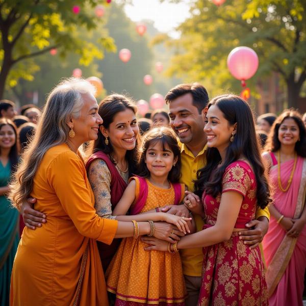 Indian Family Celebrating Together