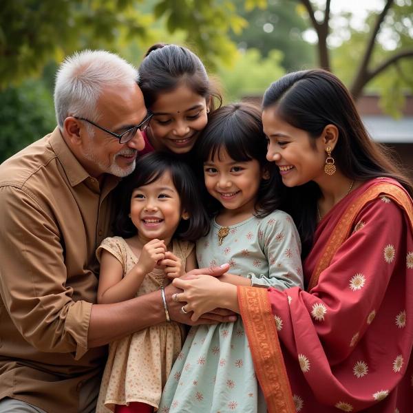 Indian Family with Children