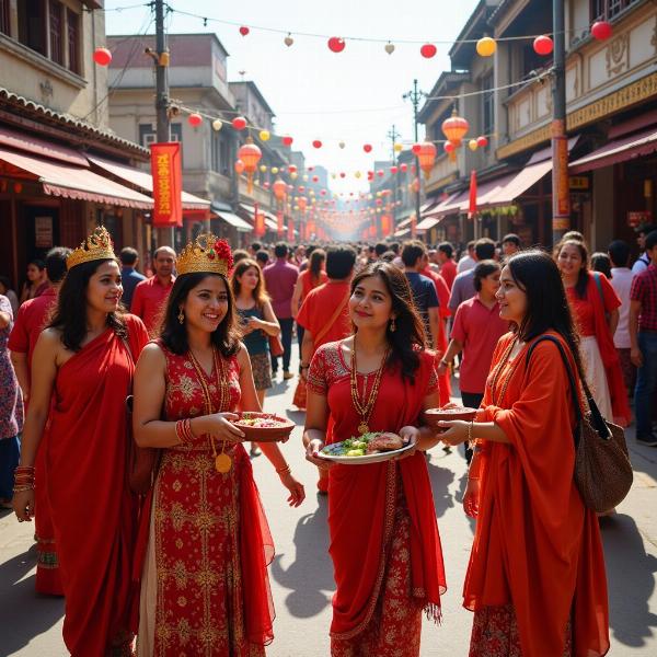 Celebrating a non-working day during an Indian festival