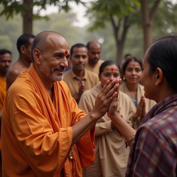 Indian Monk Giving Blessings