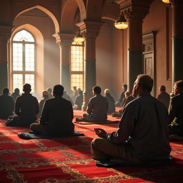 Indian Muslim Community performing Salat