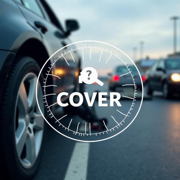 Car accident with insurance coverage icon