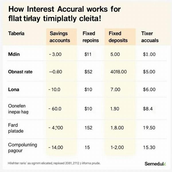 Interest Accrual on Different Financial Instruments