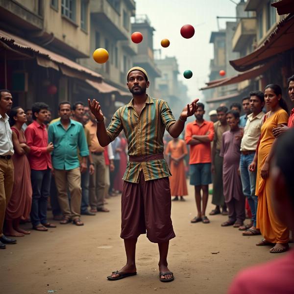 Street Juggler in India