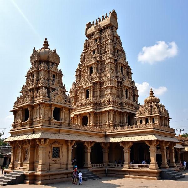 Intricate architecture of Kamakshi Amman Temple