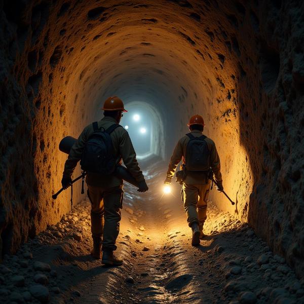 Workers in a Khadan Tunnel