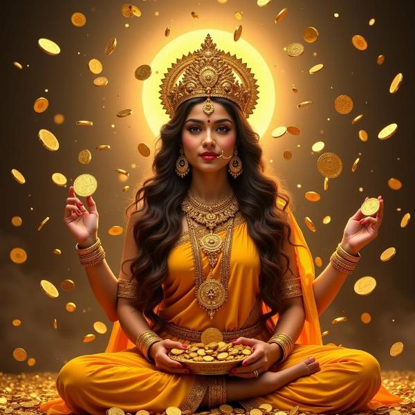 Lakshmi with Gold Coins