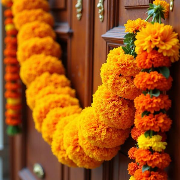 Marigold Flower Garland at Indian Wedding