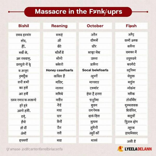 Hindi Equivalents of Massacre