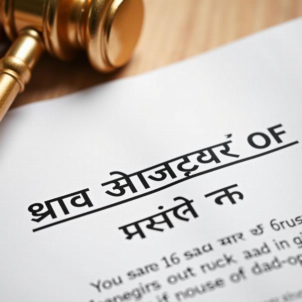 Meaning of Behalf in Hindi - Legal Document